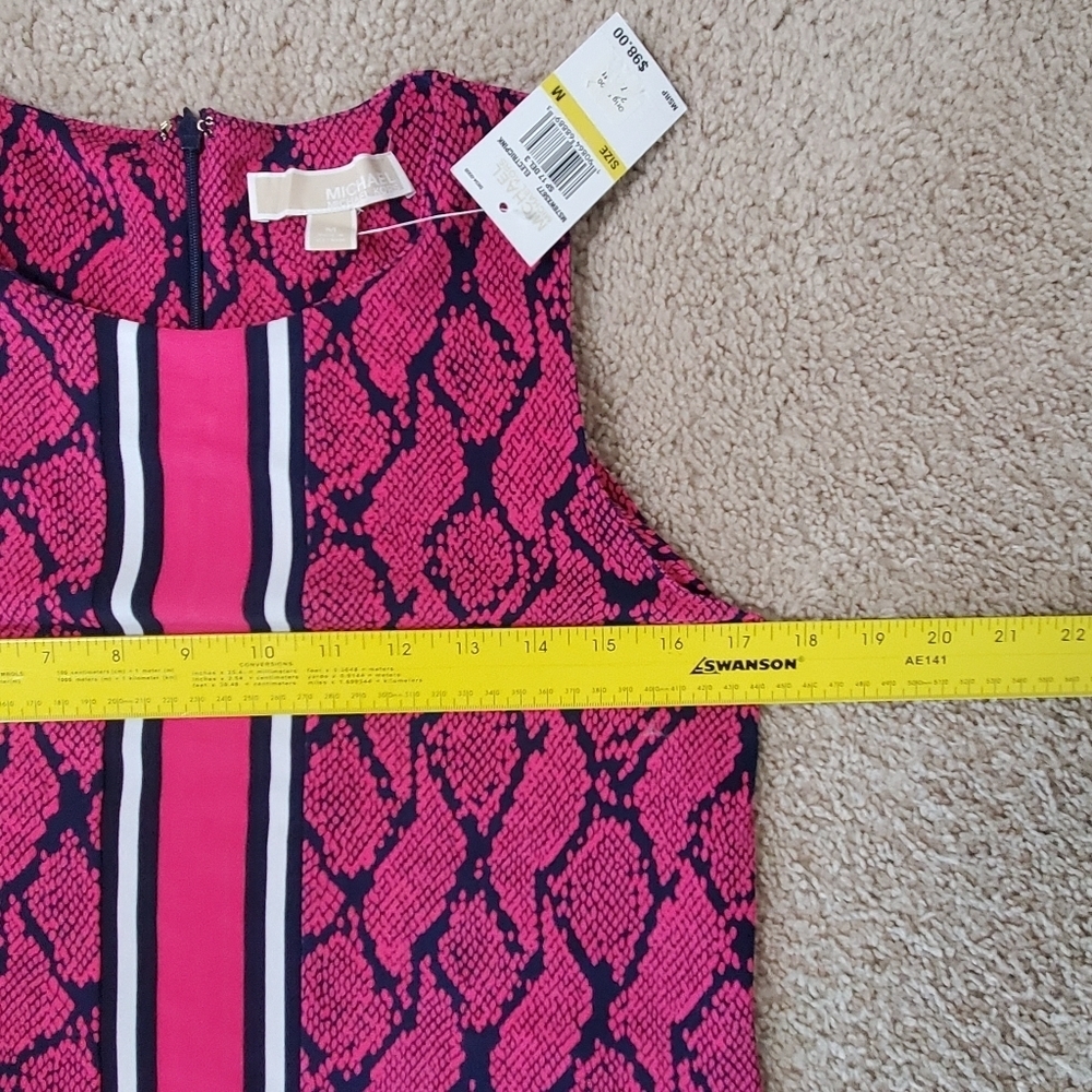 NWT~ Michael Kors Pink Navy Python Snake Print Sh… - image 12